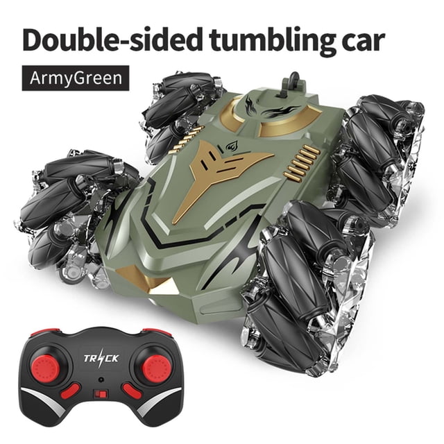 Hxlamzoo Jouets pour Enfants Voiture Télécommandée de Drift 4WD Voiture Acrobatique de Drift Latéral Rotation Double Face-Escalade Musicale Jouet Voiture Jouets Liquidation