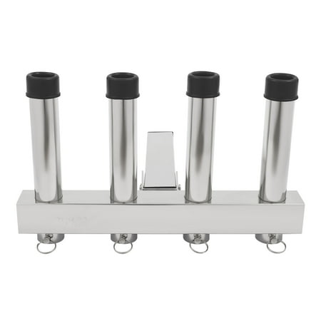 Heavy-Duty Fishing Rod Storage Rack with 4 Holders Stainless Steel Build 360° Adjustable Angles Perfect for Trucks and Boats