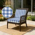 thumbnail image 2 of Outdoor Patio Cushion Covers 4 Pack Buffalo Plaid Blue Check Patio Chair Cushion Covers with Ties and Zipper Farmhouse Style Waterproof Outdoor Seat Cushion Covers for Patio Furniture 20"x18", 2 of 9