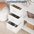 thumbnail image 4 of File Cabinet with 3 Drawers, Printer Stand with Open Shelves, Under Desk Storage Organizer for Home Office, Fabric Wood Top for Living Room, 4 of 8