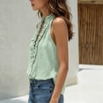 thumbnail image 3 of WCJM Womens V Neck Single Button Halter Neck Sleeveless Top Casual Linen Blend Vest Womens Tank Tops, 3 of 5