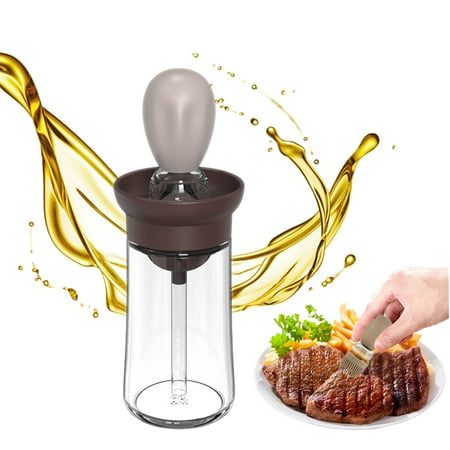 

ZIMFANQI Glass Olive Oil Dispenser Bottle with Brush Oil Dispenser 2 In 1 Silicone Dropper Measuring Oil Dispenser Bottle for Kitchen Cooking Baking BBQ Mothers Day Gifts