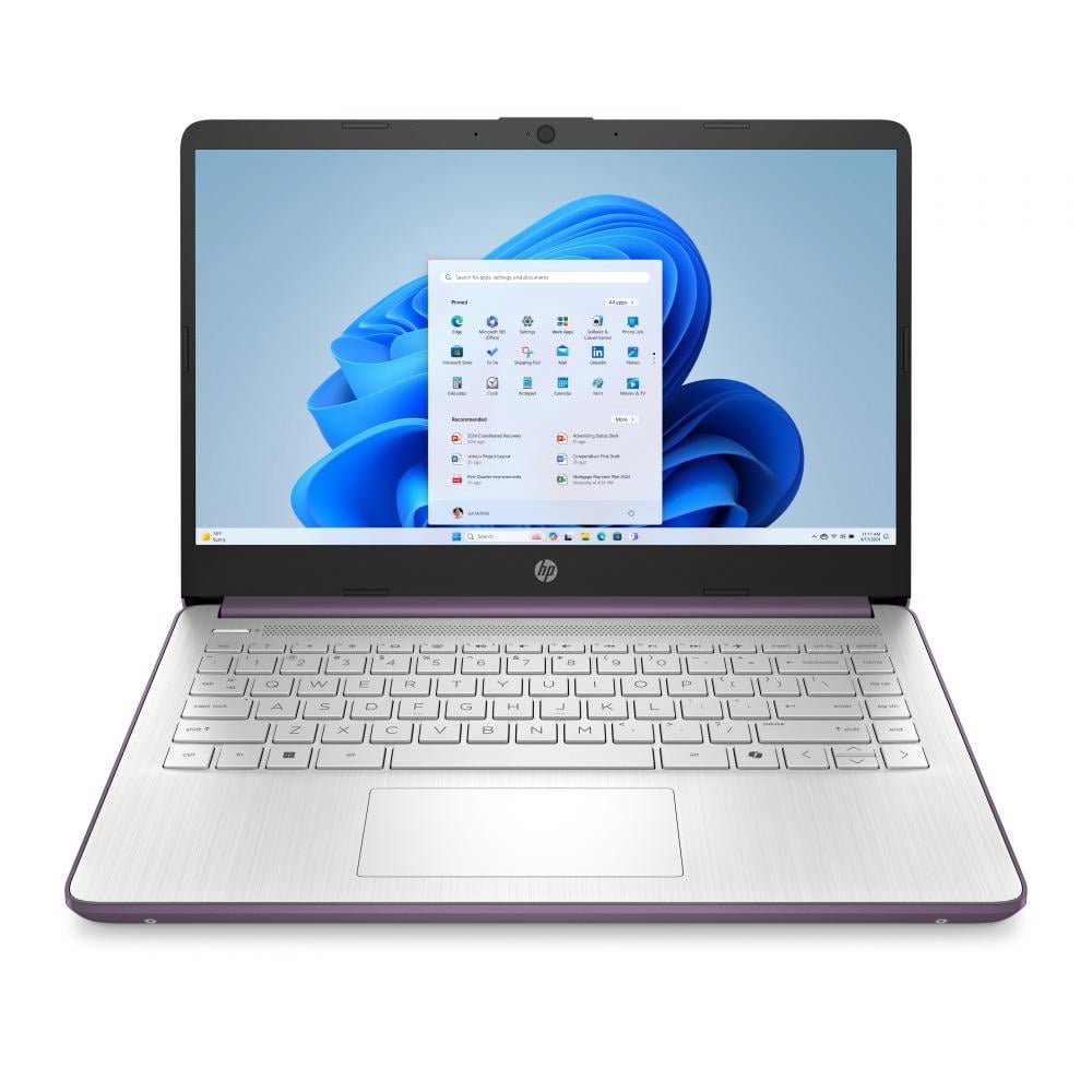 HP 14" HD Touchscreen Laptop with Copilot Intel N150 4GB RAM 128GB SSD Winter Lavender + HP Wireless Mouse + One Year M365 Subscription