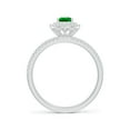 thumbnail image 2 of ANGARA Natural Split Shank Pear Emerald and Diamond Double Halo Ring in 14K White Gold for Women (Size-6x4mm) | May Birthstone, Birthday, Anniversary, Jewelry Gift for Women | Natural Emerald Ring, 2 of 9