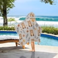 thumbnail image 3 of Yayeee Kids Hooded Towel with Hand Pockets Beach Soft Absorbent Bath Wrap 50 x 23.5 inch, Brown Cartoon Bears, 3 of 5