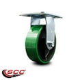 thumbnail image 2 of 6 Inch Heavy Duty Green Poly on Cast Iron Rigid Caster with Roller Bearing SCC, 2 of 2