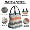 thumbnail image 3 of Boho Bohemia Geometric Line Art Drawstring Lunch Bag Women - Drawstring Lunch Bag Insulated for Work Office - Stain-Resistant Large Lunchbags for Women with Multi-Pockets, 3 of 6