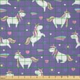 thumbnail image 2 of Ambesonne Fantasy World Fabric by the Yard Microfiber, Unicorns Rainbow Mane, 3 Yards, Blue Violet Multicolor, 2 of 2