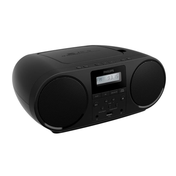 Philips Portable CD Player Boombox with Bluetooth, FM Radio, Dynamic Bass Boost Speakers, USB/Headphone Jack/Aux Input, All-in-One Compact Stereo Sou
