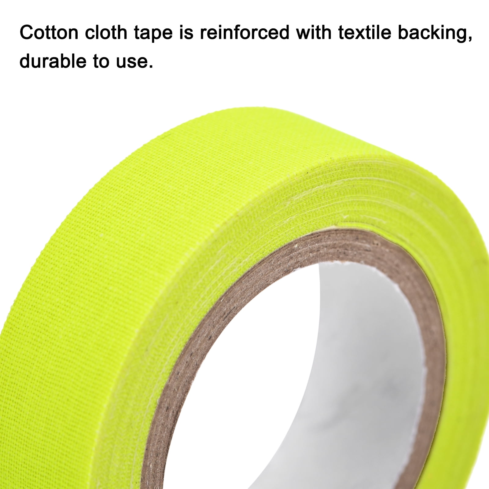 Uxcell 6Rolls 0.6inch x 32.8feet Neon Gaffers Cloth Tape Glow in the Dark Tape, Yellow