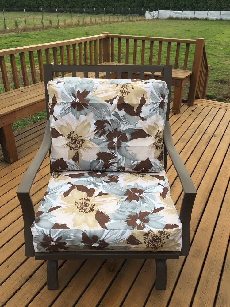 OctoRose Chair Seat Cover for Patio Chair, Reversible 3 Side Zipper