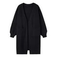 thumbnail image 4 of XEGLSBU Cardigan Sweaters for Women Black Long Knit Cardigan Sweater Outerwear Soft Comfortable Open Front Long Sleeve Pocket Coat Fall Winter Fashion Black Size M, 4 of 4