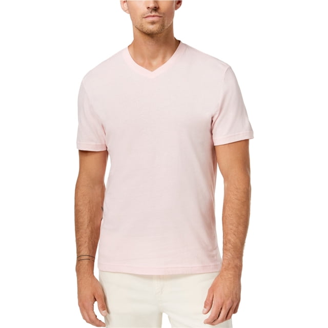 Camiseta básica Club Room SS para hombre, rosa, mediana