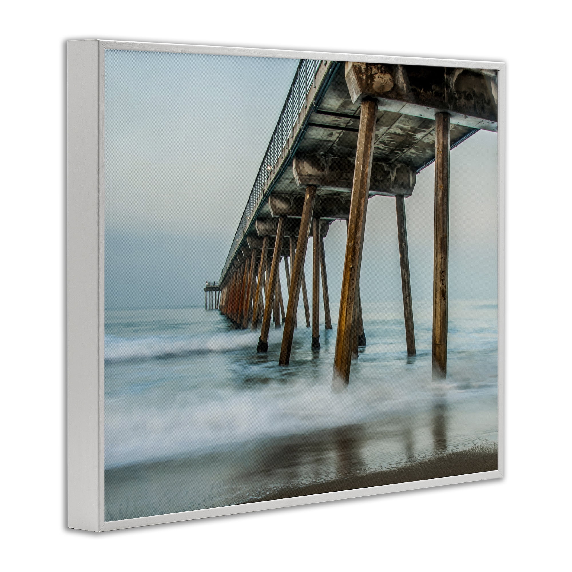 Stupell Industries Summer Dock Splashes Landscape Photography White Framed Art Print Wall Art, 20 x 16