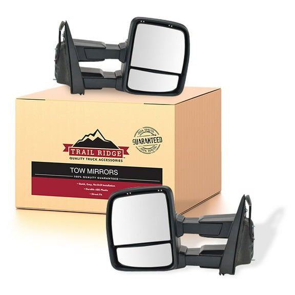 Trail Ridge Tow Mirror Power Heat Signal Spotlight Textured Black Pair for F150 TR00385 Fits select: 2015-2018 FORD F150