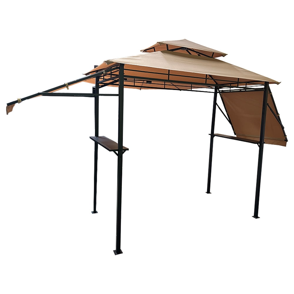 Garden Winds Custom Fit Replacement Canopy Top Cover and Side Awnings Compatible with The Tangkula 13.5’ X 4’ Grill Gazebo - Upgraded Performance RipLock 350 Fabric