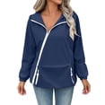 thumbnail image 3 of Sentmoon Light Weight Jacket Windproof Hooded Neck Fall Jackets for Women 2026 Trendy Lined Long Sleeve with Zipper Fall Coats with Pockets for Commuting Work City Walks Weekend Trips, 3 of 9
