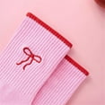 thumbnail image 6 of 3 Pairs Cute Pilates Socks with Grips for Women Non Slip Yoga Socks Grippy Crew Socks Embroidery Pattern for Workout Ballet, 6 of 6