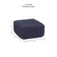 thumbnail image 6 of · REDEARTH · Cube Low Pouf Foot Stool Ottoman - Hand Knitted Poof - Cord Boho Pouffe - Home Decor - Stuffed Footrest for Living Room - Nursery - Bedroom - Patio (16"x16"x8") - Navy Blue, 6 of 9