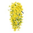thumbnail image 2 of Artificial Hanging Morning Glory Flowers, 27.5 Inch Outdoor Hanging Vines, Realistic Faux Hanging Morning Glory Vines, UV Resistant Flower Vines for Outdoor Home Wedding Garden Yard (Yellow), 2 of 9