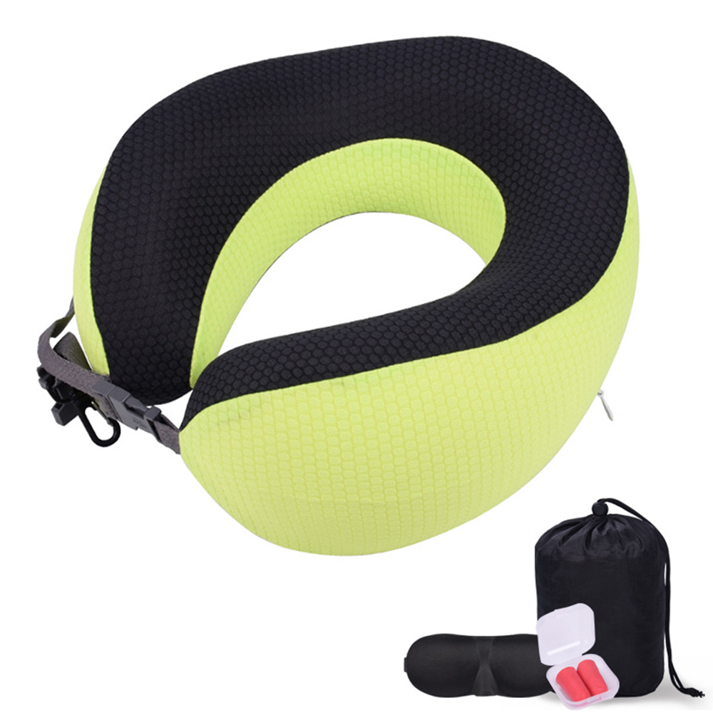 Upgraded Travel Neck Pillow for Airplane Pure Memory Foam Travel Pillow