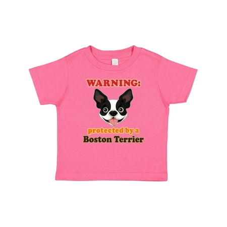 

Inktastic Boston Terrier Dog Protected by Gift Baby Boy or Baby Girl T-Shirt