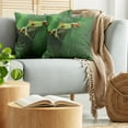 thumbnail image 5 of Ambesonne Green Throw Pillow Cover 2 Pack, Exotic Wild Macro Leaf, 18", Green, 5 of 7