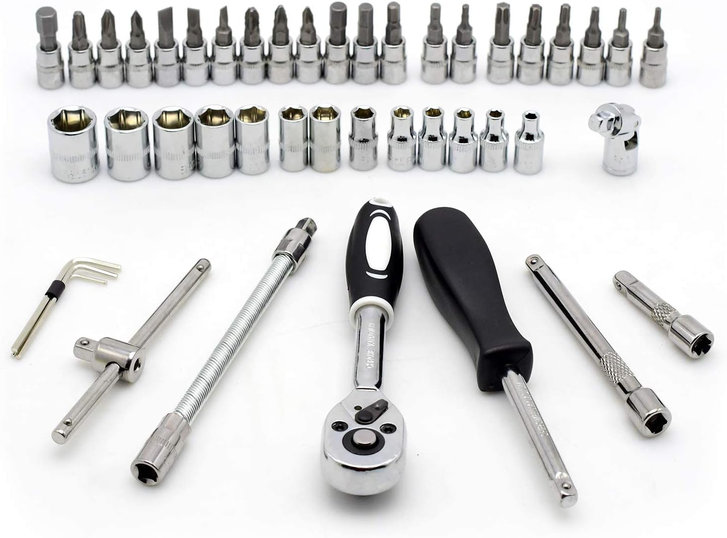 YUFANYA 46-Piece 1/4 Inch Drive Socket Set - Metric Sockets, Bit Sockets, Ratchet & Extensions, CR-V Steel - View #8