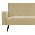 Z by Novogratz Stevie Futon, Convertible Sofa Bed Couch, Ivory Velvet