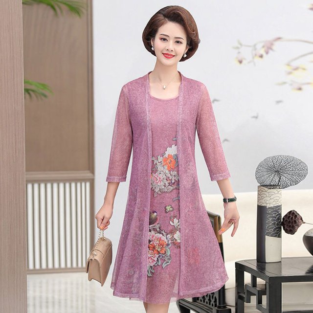 Summer Cotton Linen 2 Piece Set Dress Cardigan Women Party Midi Dresses Elegant Vintage Robe Femme5XL 77.5-85kg Gao Jinjia LED