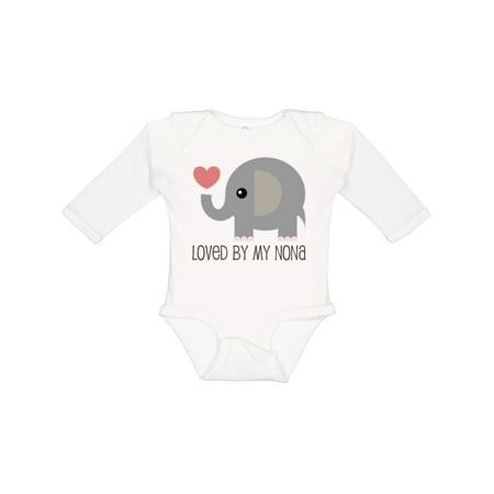 

Inktastic Loved by My Nona Grandma Gift Baby Boy or Baby Girl Long Sleeve Bodysuit