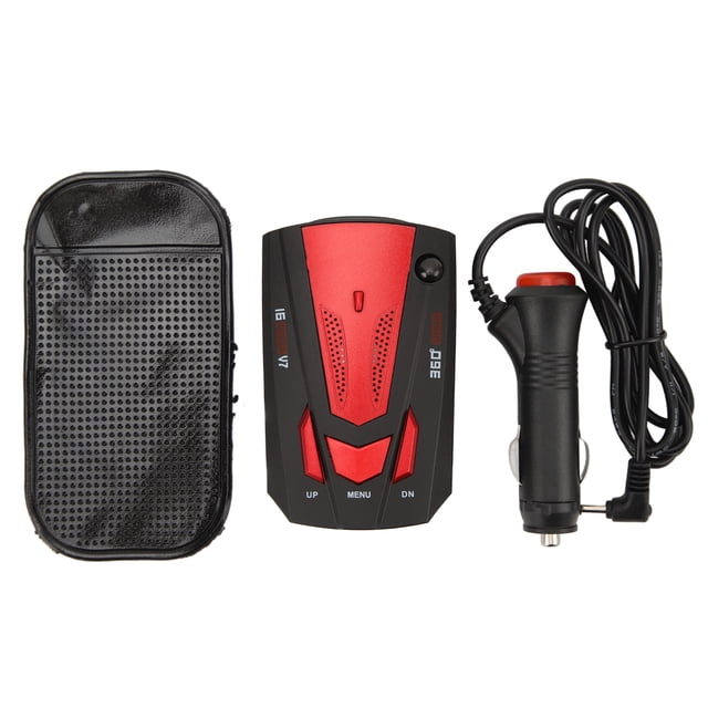 Detector de radar para coche, alarma de velocidad de protección de 360 grados, detector electrónico de perro de 16 bandas, velocímetro, probador de velocidad, rojo Jadeshay A