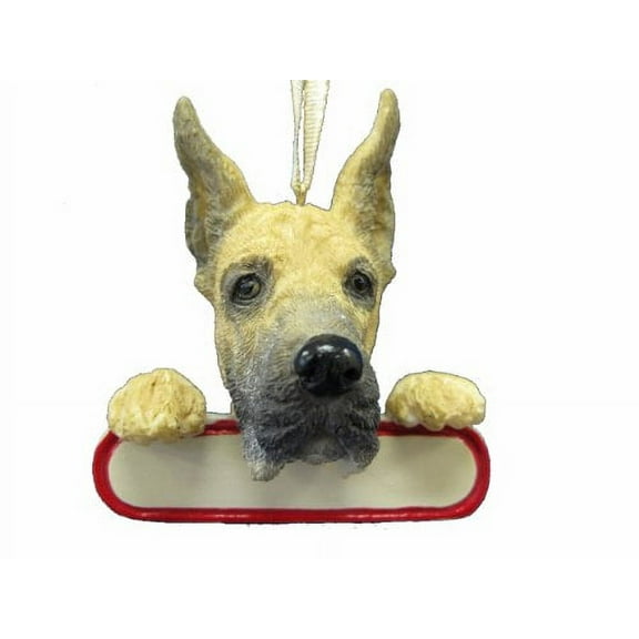 Holiday Ornament Great Dane Polyresin Personalize It Fawn Brindle Dyi 21866