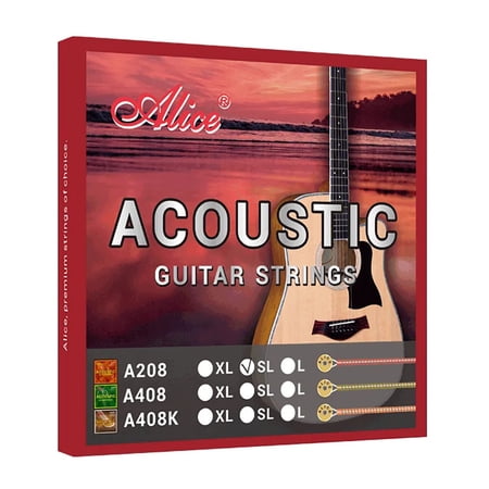 Alice A208-SL Acoustic Guitar Strings Steel Core Copper Alloy Winding 011-052