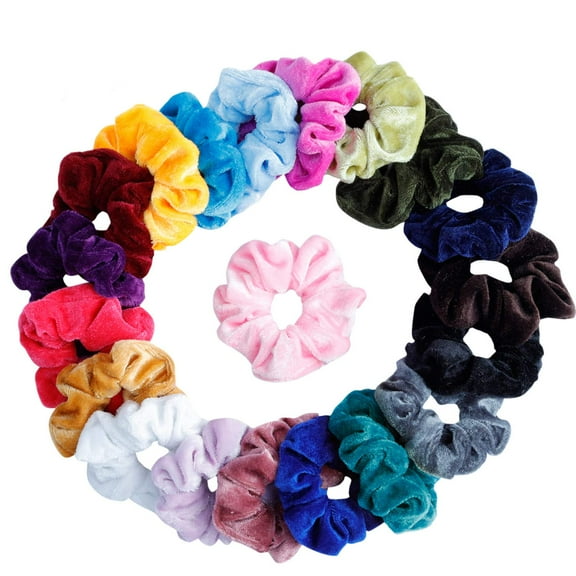 TekDeals 20 Pcs Hair Scrunchies Velvet Elastic Hair Bands Scrunchy Hair Ties Ropes Scrunchie for Women Girls and Ladies Hair Accessories - 20 Assorted Colors