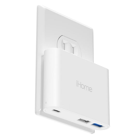 Cargador iHome AC Pro multipuerto USB de pared de 32 W para 3 dispositivos