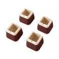 thumbnail image 1 of Injueey 4 Uds. De tapa de punta de pata de silla, Protector de suelo de pata de silla de silicona antideslizante para el comedor del hogar Juegos de servir café y té Marrón cuadrado Injueey HA023976-02, 1 of 1