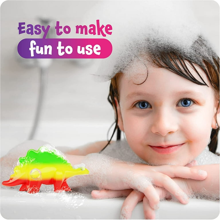 Eduman Dino Soap Making Kit ,Glitter Soap Craft Kit, Creativity Fun Toy,  Science Kit for Child Age 6-8 