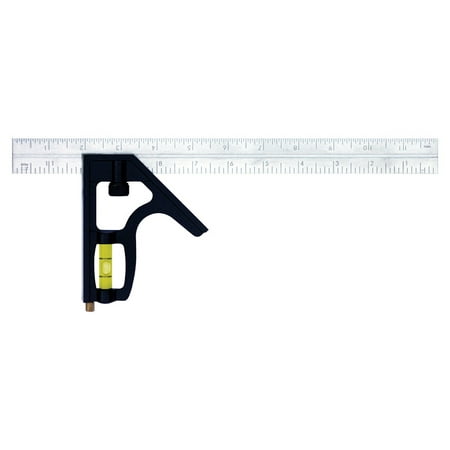Johnson 12 in. L x 4-3/4 in. H Stainless Steel Combination Square Black