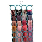 Scarf Hanger ~ Multiple YPF5Purpose Holder for Closet ~ Clutter Removing and Space-Saving Hanger for Scarves, Shawl, Belts & Accessories ~ Scarf Hanger 28 Rings (Sky Blue)