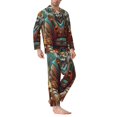 thumbnail image 2 of Naloa Pond Meditating Tiger Men’s Pajamas Set - Long Sleeve Button Down Sleep Shirt and Pajama Bottoms Sleepwear Set-Medium, 2 of 7