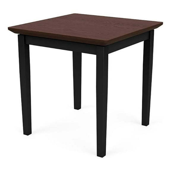 Pemberly Row Reception Waiting Room 20" End Table / Black Steel / Walnut