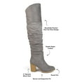 thumbnail image 3 of Journee Womens Kaison Stacked Heel Over The Knee Boots, Widths Available, 3 of 10