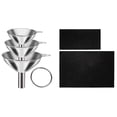 thumbnail image 1 of Juego de embudos de acero inoxidable de 3 paquetes, compatible con botellas de llenado de cocina, 1 of 5