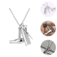 thumbnail image 3 of Alloy Necklace Sweater Chain With Hair Dryer Scissors Comb Pendant Great Gift, 3 of 6