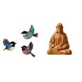 thumbnail image 1 of Pájaro para colgar en la pared,Arte de pared de pájaros de madera Decoración de pared de pájaros voladores de madera,Estatua del Corazón de Jesús,Estatua del Sagrado Corazón de Jesús, 1 of 8