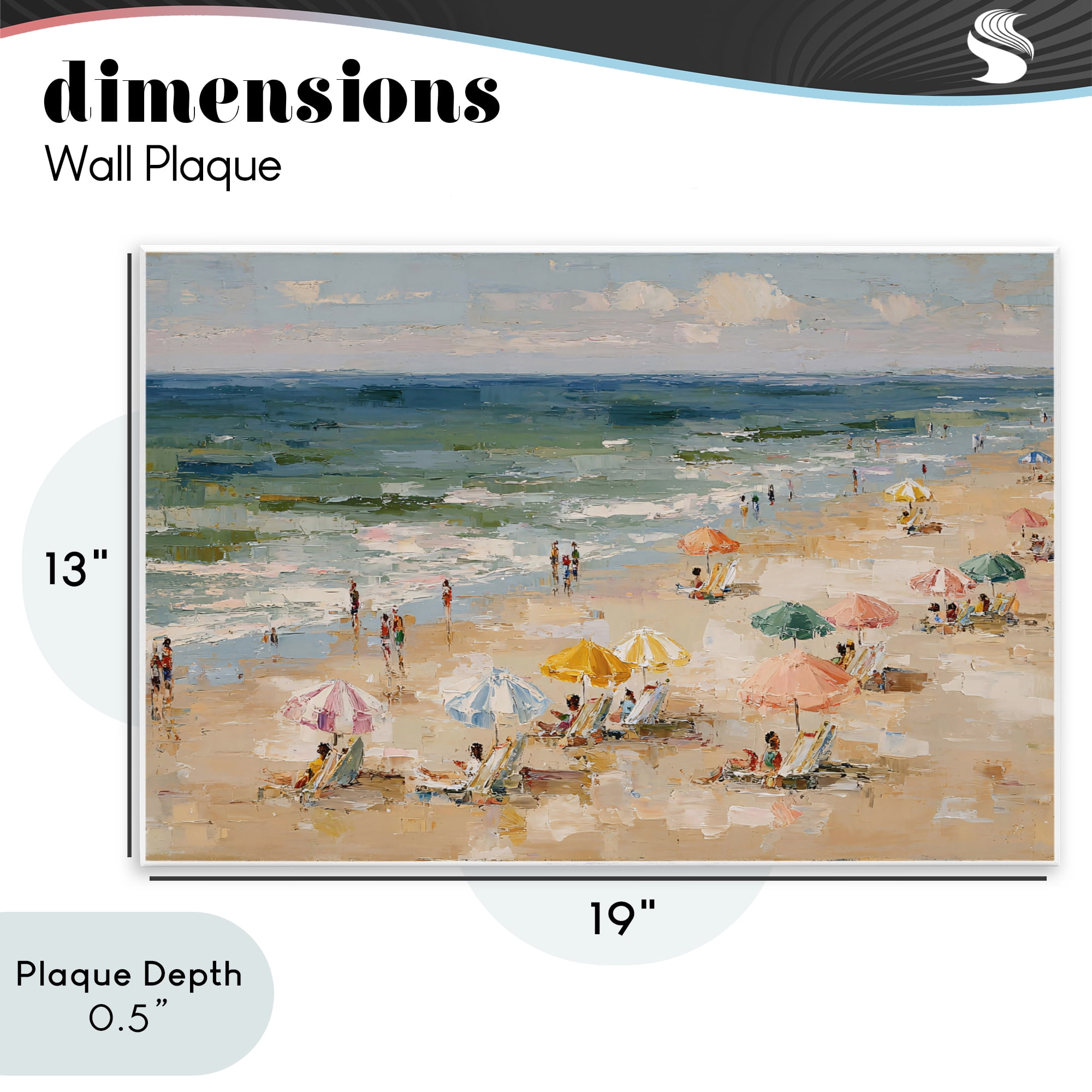 Stupell Industries Impressionist Summer Beach Day Wall Plaque Art, design by Jacky Ngan