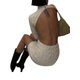 thumbnail image 4 of Vestido de punto sin espalda ajustado para mujer Lucakuins, una pieza de manga larga con cuello alto de color sólido beige, S / M / L / XL Lucakuins moda, 4 of 9