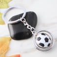 thumbnail image 4 of Soccer Ball Metal Key Ring 3D Sports Keychain Rotating Ball Key Chain Birthday Gift, 4 of 4