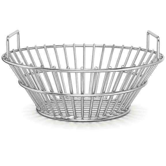 Stainless Steel Charcoal Ash Basket, Universal Kamado Grill Accessory for Ceramic Grills, Improved Airflow and Easy Ash Cleanup